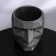 Polygonal pots from gypsum "Head", Black color, 11 × 12 cm