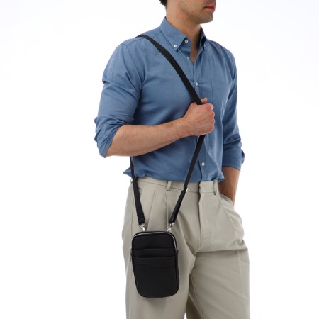 Men's bag over the shoulder, Textura, artificial leather, brown color-6