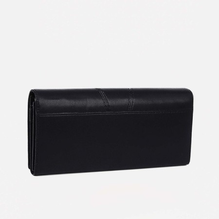 Women's wallet on magnets, black color-1