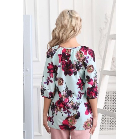 Female blouse, size 46, blue color-1