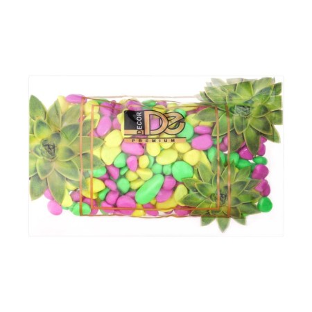 Decorative pebbles, fluorescent mix: lemon, green, purple, 350 g, fr. 5-10 mm-1