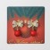 New Year! Earrings "New Year" bows, white-red color in gold