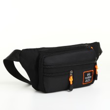 Lightning waist bag, 3 outer pockets, black color