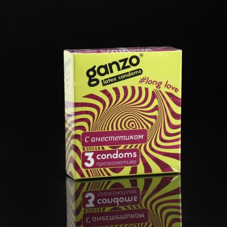 Ganzo condoms Long Love, with anesthetic, 3 pcs.-6