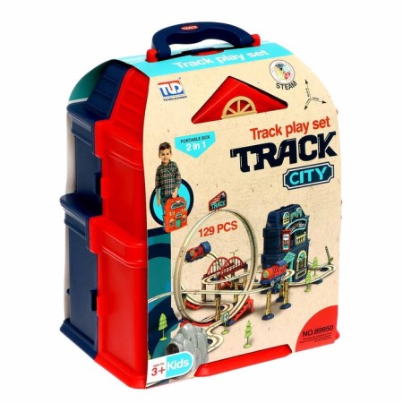 Railway "City" in a suitcase, works from batteries-17