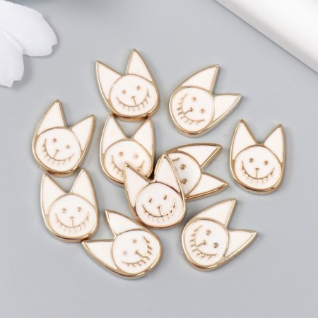 Decor for creativity Plastic "White Cat" gold 0.3x1.4x1.8 cm-2