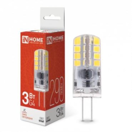 LED lamp In Home, G4, 3 W, 290 lm, 4000 K, glow white glow