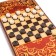 Bull backgammon, wooden board 40 x 40 cm, with a field for playing checkers