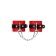 Handcuffs Pecado BDSM, soft with one strap with eyelets, genuine leather, red-black 932433