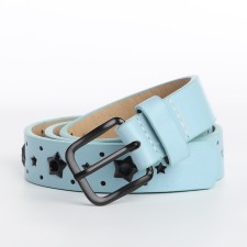 Building belt, width 2.2 cm, eyelets, buckle metal, blue color