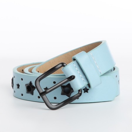Building belt, width 2.2 cm, eyelets, buckle metal, blue color