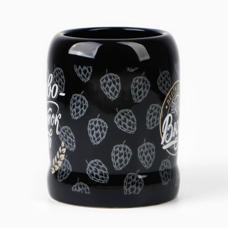 Ceramic beer mug "Beer - Drink of Gods", 600 ml, black color-1