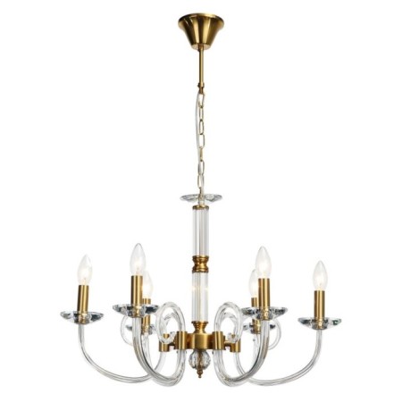 Crystal Crystal Chandelier Glass 6xe14 40W, size 65x65x59-95 cm, bronze color