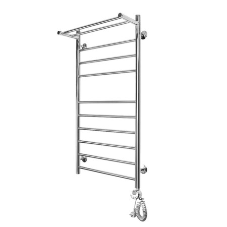 Domoterm electric heated towel rail "Medea" P10, 500x1000 mm, with a shelf, right, chrome