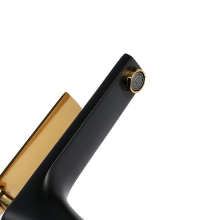 Zein Z3874 sink mixer, single -leaf, pour height 12 cm, brass, black/Gold-7