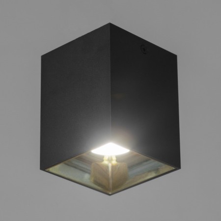 Lamp "Cube" LED 4000K 10W DIM220 Black gold 7.5x7.5x9.5cm-1