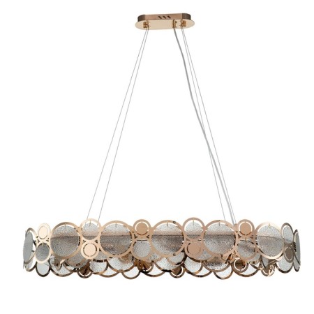 Suspended Indigo lamp, 12016/10p Gold. 10x60W, E14, 830x350x145/1145 mm, rain effect-1