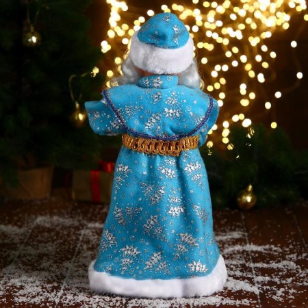 Santa Claus "In a blue fur coat with a staff" moves, 39 cm, blue-3