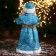 Santa Claus "In a blue fur coat with a staff" moves, 39 cm, blue