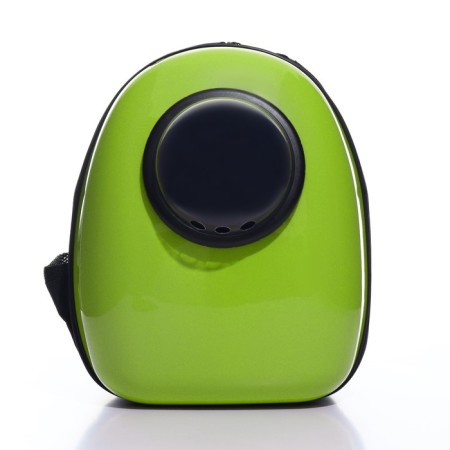 A backpack for carrying animals with a viewing window, 32 x 25 x 42 cm, green-1