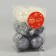 Set of balls plastic D-4 cm, 12 pcs "Melody" waves shine, white gray