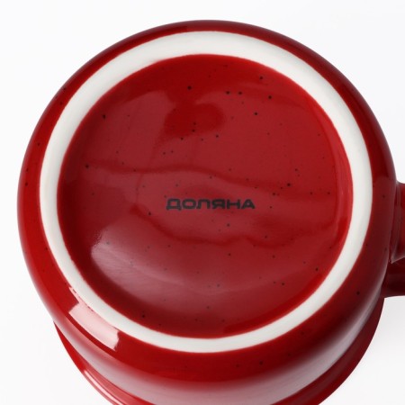 Porcelain share mug "New Year's mood", 380 ml, red color-3