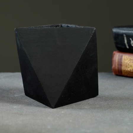 Concrete Kashpo "Abstraction" Black 11 x 11 x 9 cm-2