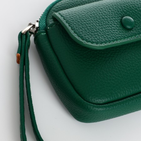 Lightning purse on a zipper, green color-2
