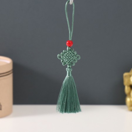 Suspension textiles, plastic "Knot of happiness and infinity" Lagoon 8.5 cm