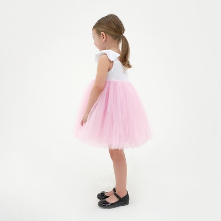 Dress elegant children's KAFTAN, p. 28 (86-92 cm), white/pink-1