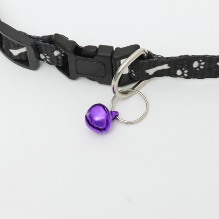 Collar of "paws-capacity" with a bell, kapron, 30 x 1 cm, black-2