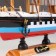 Arkham ship four -masted with white sails, 24*5*23cm