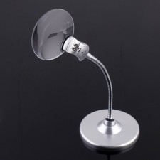 Lupa desktop 2.5x, 8x, diameter 9cm, on a flexible leg, with backlight