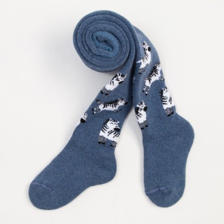 Pantyhose children's terry, color Denim Melange, height 104-110 cm