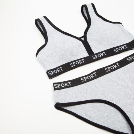 Female set (top, panties) Gray color, size 42-44-4