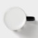 Ceramic mug with a spoon "Abstract", 400 ml, black and white color