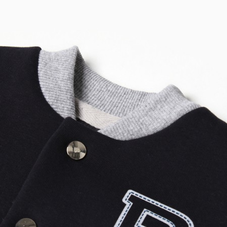 Bombber for a boy, I started the color of dark blue/gray melange, height 86 cm (52)-1