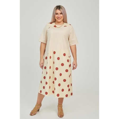 Women's dress, size 62, brown color-1