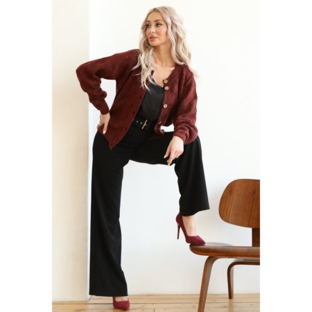 Cardigan female, size 44, burgundy color-13