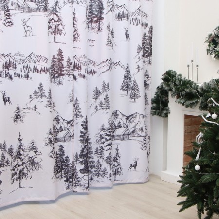 Set of curtains "Etel" Winter Landscape 145*260 cm-2 pcs, 100% p/e, 140 g/m2