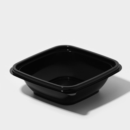 Disposable plastic container, UPK-1212, 250 ml, 12.6 × 12.6 × 3.8 cm, black, 50 pcs/un