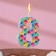 Candle in the cake on the skewer "Kaleidoscope", the number is 8, 7 cm