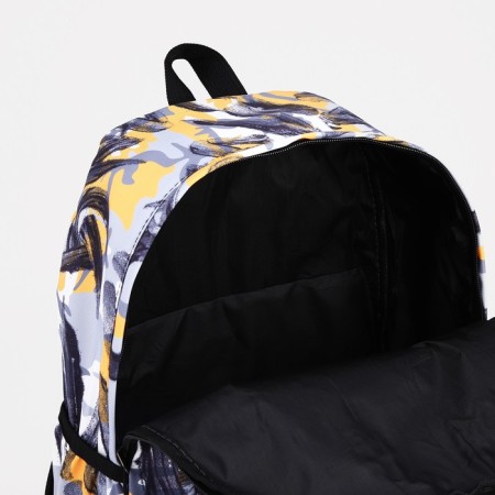 School backpack of textiles on lightning, 3 pockets, yellow/gray color-5