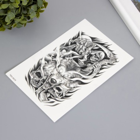 Tattoo on the body Black "harbinger" 12x19 cm-1