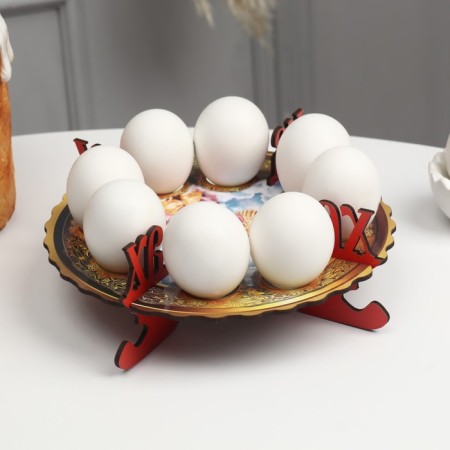 Easter stand for 8 eggs "Girl with a lamb", 19.5 × 19.5 cm-2