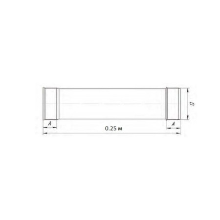 Pipe 0.25 m, D 115 mm, stainless steel 1.0 mm-1