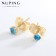 Earrings with rhinestones Xuping Cuts authenticity, blue color in gold