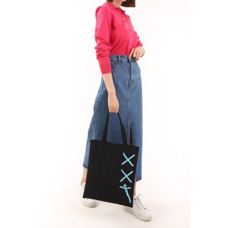 Shoper with tape, black color, 35 x 1 x 40 cm-8