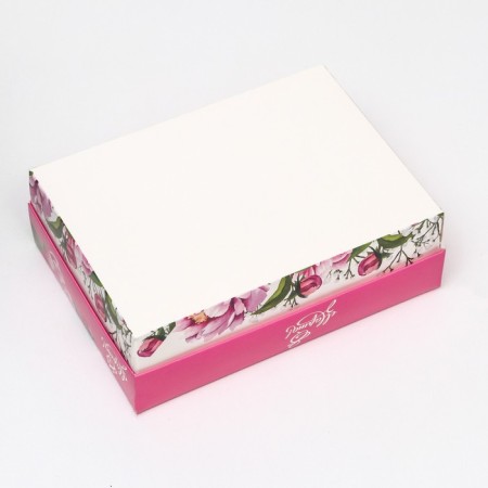 The box is folding, with the window "Spring peonies" 21 x 15 x 7 cm-4