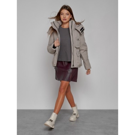 Winter jacket, size 42, light brown color-10